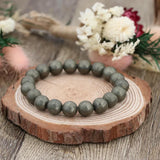 Natural Pyrite Bracelet 10mm , Gold Gemstone Stretch Bracelet