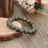 Natural Pyrite Bracelet 10mm , Gold Gemstone Stretch Bracelet